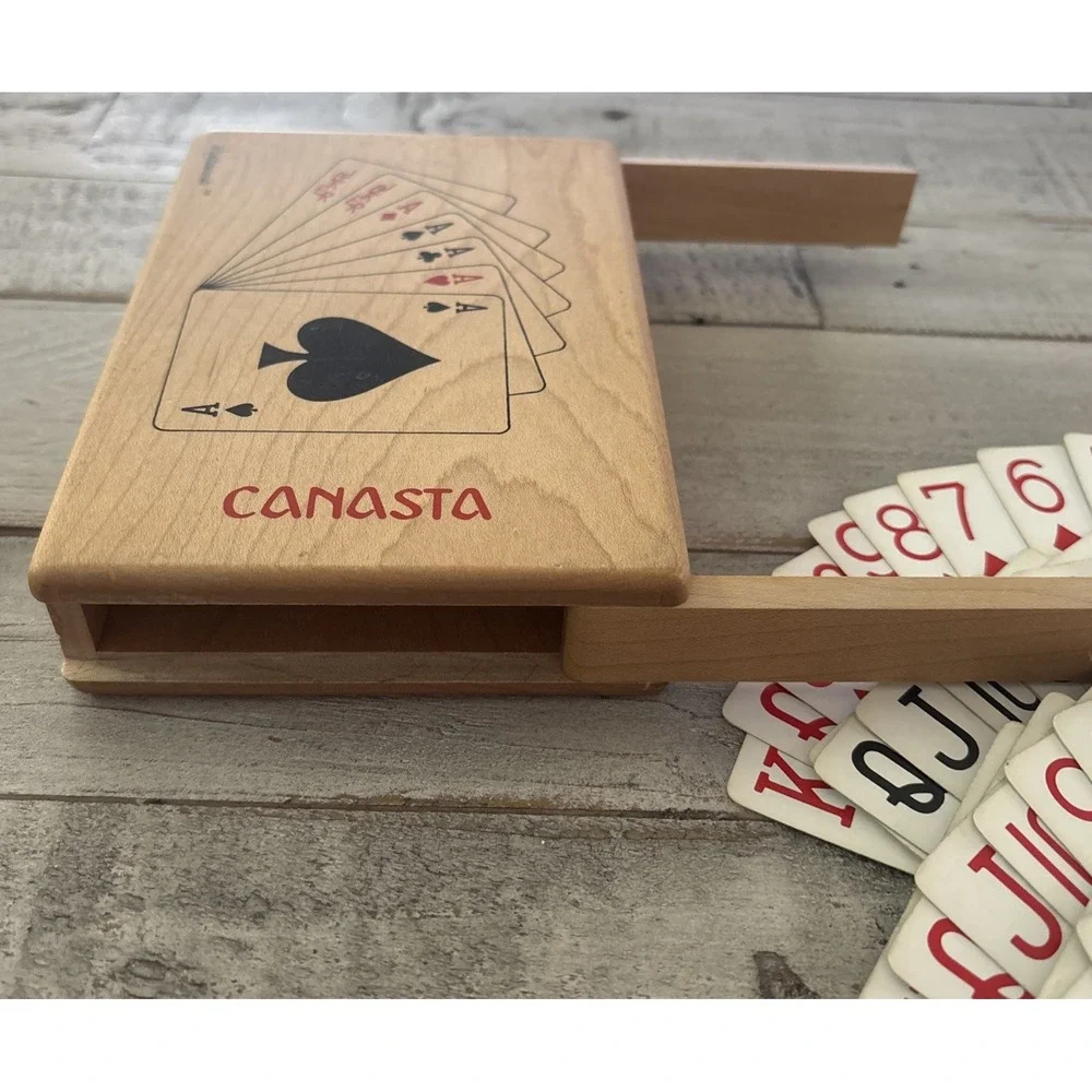 Wishfulwoods‎ Maple Box Vintage  Playing Cards ~ 2 Full Desks w/Jokers
